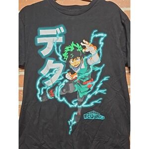 My Hero Academia Size M Deku Shirt Black Graphic Tee Shirt